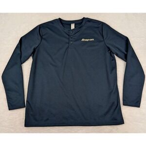 Snap-On Tools Henley Shirt Men's‎ XXL Blue Long Sleeve Mesh Official Merchandise